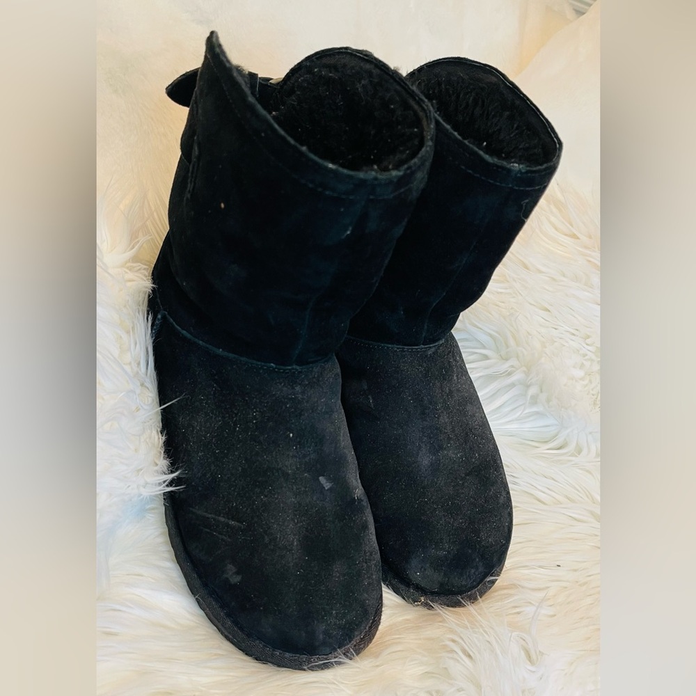 Ugg winter Black fur interior Suede Boots size 7 but fits more like 6.5 - Picture 7 of 12